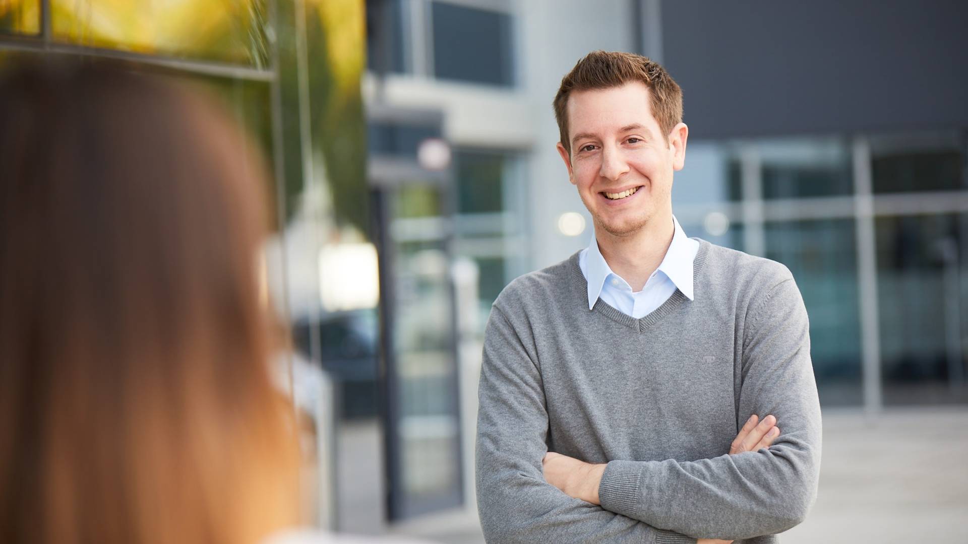 Christian vor Zentrale